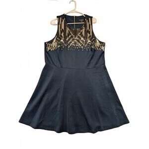 Spenser Jeremy Woman Navy Blue Sequined Dress Womens 1XL Zipper Back
